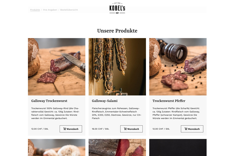 Online-Shop / digitaler Hofladen